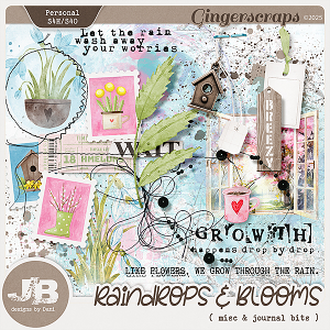 Raindrops & Blooms Misc & Journal Bits by JB Studio