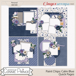 Paint Chips Calm Blue - Quick Pages by Connie Prince