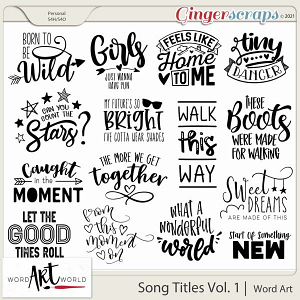 Song Titles Vol. 1 Word Art
