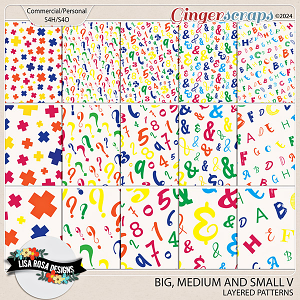 Big Medium and Small V - CU/PU Layered Patterns by Lisa Rosa Designs