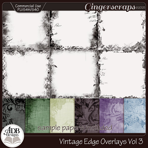 Vintage Edge Overlays & Papers Vol 03 by ADB Designs CU/PU