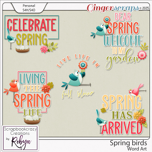 Spring Birds Word Art by Scrapbookcrazy Creations