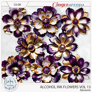 CU Alcohol Ink Flowers Vol 13 by Ilonka's Designs