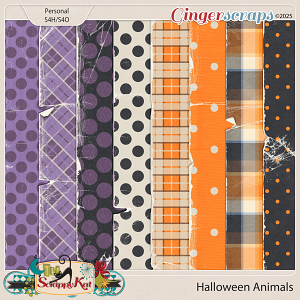 Halloween Animals Torn Papers by The Scrappy Kat