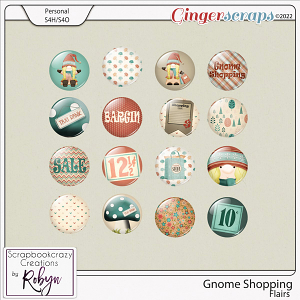 Gnome Shopping Flairs by Scrapbookcrazy Creations