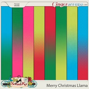 Merry Christmas Llama Ombre Papers by The Scrappy Kat
