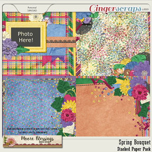 Spring Bouquet Stacked Papers by Moore Blessings Digital Design