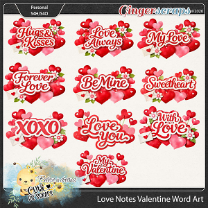 Love Notes Valentine Word Art