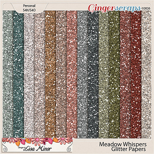 Meadow Whispers Glitter Papers from Designs by Lisa Minor