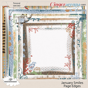 January Smiles Page Edges-by Adrienne Skelton Designs