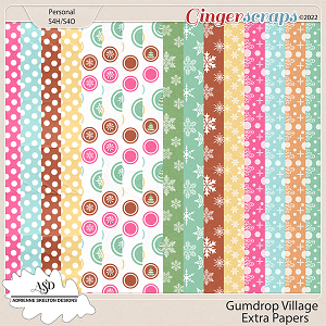 Gumdrop Village Extra Papers- By Adrienne Skelton Designs  