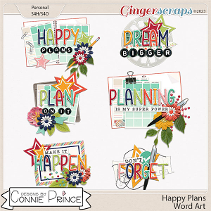 Happy Plans - Word Art Pack by Connie Prince