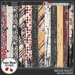 Movie Night - WOOD PAPERS by Twin Mom Scraps
