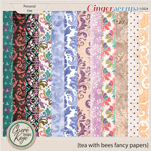 Tea with Bees Fancy Papers by Chere Kaye Designs 
