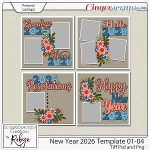 New Year 2026 Templates 01-04 by Scrapbookcrazy Creations