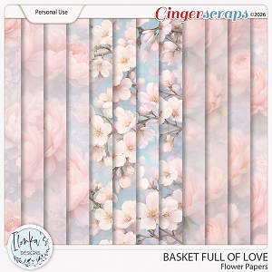 Basket Full Of Love Flower Papers by Ilonka's Designs