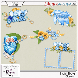 Twin Boys Clusters by Scrapbookcrazy Creations
