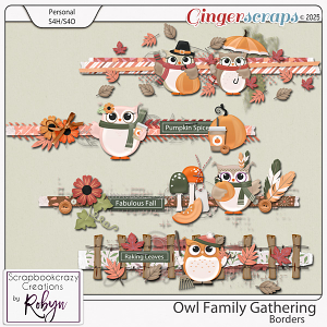 Owl Family Gathering Borders by Scrapbookcrazy Creations