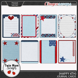 Happy 4th - JOURNAL CARDS by Twin Mom Scraps