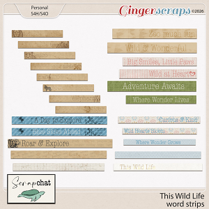 This Wild Life Word Strips by ScrapChat Designs