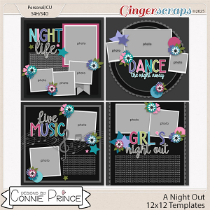 A Night Out - 12x12 Templates (CU Ok)