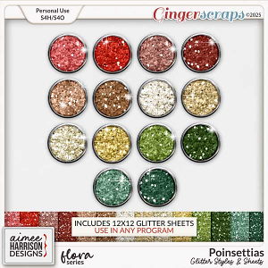 Poinsettias Glitters by Aimee Harrison