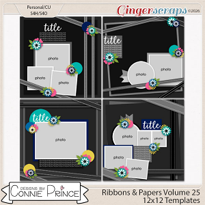 Ribbons & Papers Volume 25 - 12x12 Temps (CU Ok) by Connie Prince