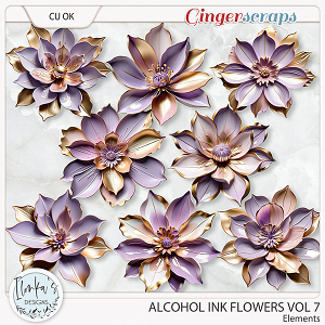 CU Alcohol Ink Flowers Vol 7 by Ilonka's Designs 
