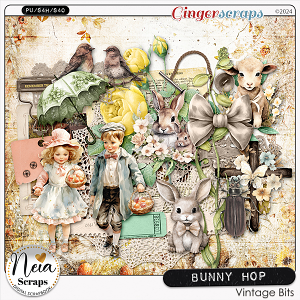 Bunny Hop - Vintage Bits - by Neia Scraps