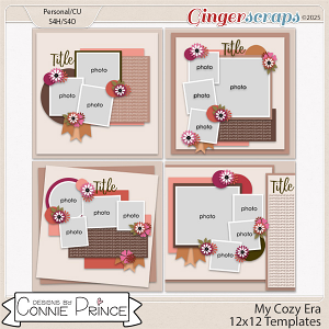 Cozy Era -  12x12 Templates (CU Ok) by Connie Prince