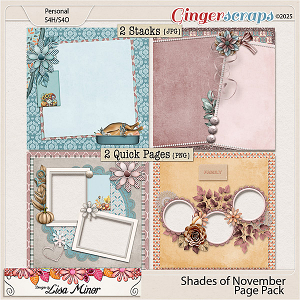 Shades of November Page Pack from Designs by Lisa Minor
