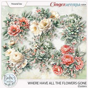Where Have All The Flowers Gone Clusters by Ilonka's Designs
