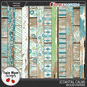 Coastal Calm - WOOD PAPERS by Twin Mom Scraps