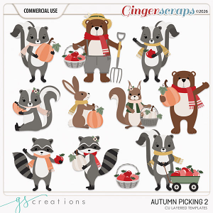 Autumn Picking 2 Layered Templates (CU) by GS Creations