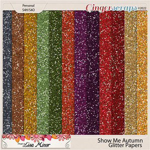 Show Me Autumn Glitter Papers from Designs by Lisa Minor