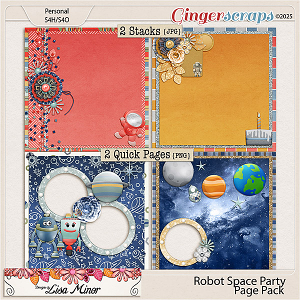 Robot Space Party Page Pack from Designs by Lisa Minor