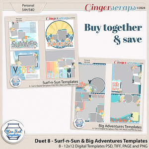 Duet 8 -Surf-n-Sun & Big Adventures Templates by Miss Fish