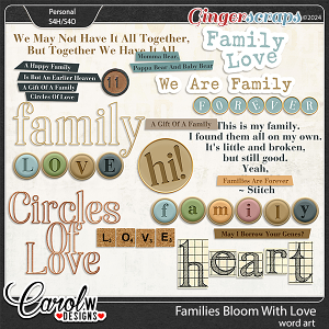 Families Bloom With Love-Word art