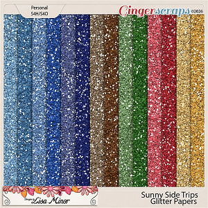 Sunny Side Trips Glitter Papers from Designs by Lisa Minor