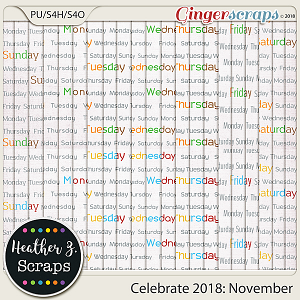Celebrate 2018: November EXTRA PAPERS by Heather Z Scraps