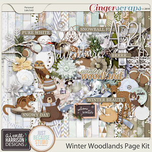 Winter Woodlands Page Kit by Aimee Harrison and JB Studio