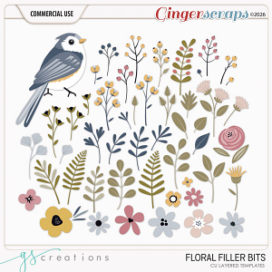 Floral Filler Bits Layered Templates (CU) by GS Creations