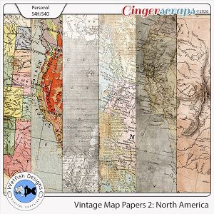 Vintage Map Papers 2 by Wetfish Designs 