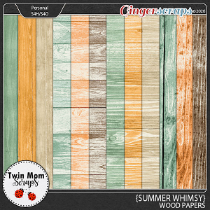 Summer Whimsy - SOLID WOOD PAPERS by Twin Mom Scraps