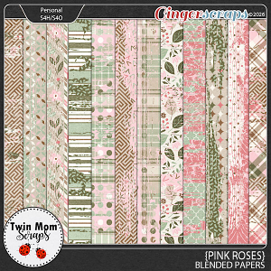 Pink Roses - BLENDED PAPERS by Twin Mom Scraps