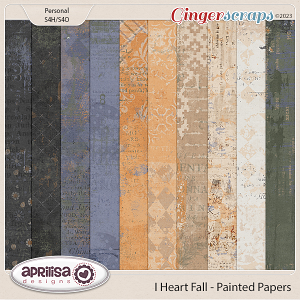 I Heart Fall - Painted Papers by Aprilisa Designs