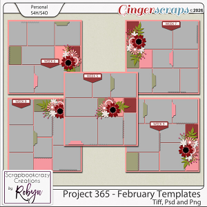Project 365 - February Templates by Scrapbookcrazy Creations