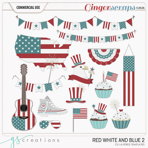 Red White Blue2 Layered Templates (CU) by GS Creations