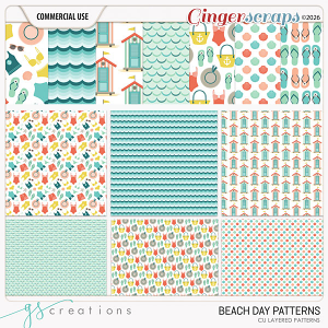 Beach Day Layered Patterns (CU) by GS Creations