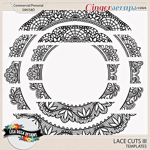 Lace Cuts III - CU/PU Templates by Lisa Rosa Designs